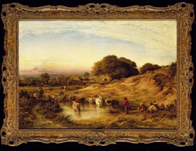 Solnedgang, 1860 av John Linnell
