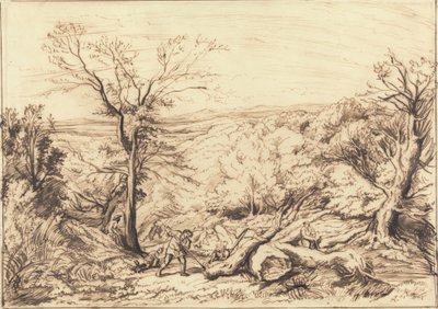 Vedhoggere i en skog av John Linnell