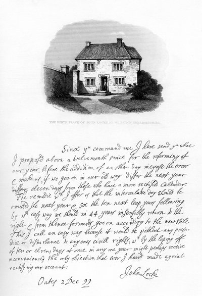 En del av et brev fra John Locke til Sir Hans Sloane, sent på 1600-tallet - begynnelsen av 1700-tallet, 1840. av John Locke