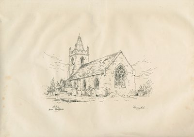 Acton Trussell Church: litografi med penn og blekk, nd [?1800-tallet] av John Louis Petit