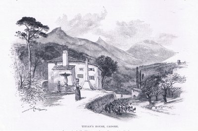 Titians hus, Cadore, fra The Magazine of Art 1893, Cassell and Company av John MacWhirter