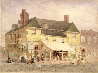 William Penns Mansion, South Second Street, Philadelphia, 1864 (gouache på papir montert på sponplater) av John Mackie Falconer