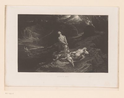Adam og Eva sørger over Abel og Gud forbanner Kain Abels død (tittel på objekt) Illustrasjoner til Bibelen (serietittel) Illustrasjoner av Bibelen (serietittel) av John Martin