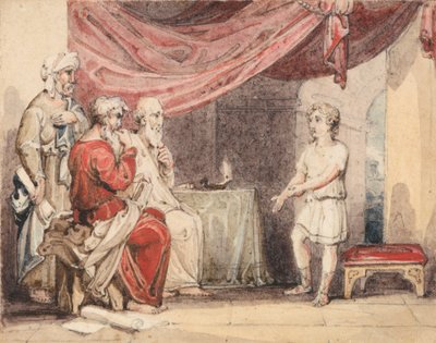 Kristus forkynner for de eldste i tempelet av John Martin