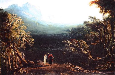 Edwin og Angelina eller, Eremitten (olje på lerret) av John Martin