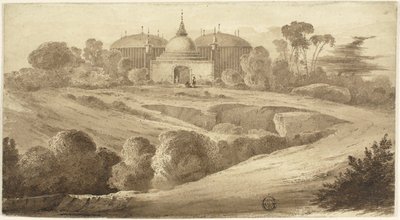 Fantastisk orientalsk landskap av John Martin
