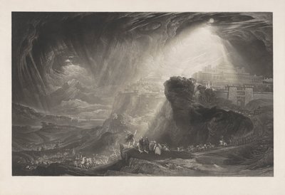 Josva befaler solen å stå stille, bevis før teksten av John Martin