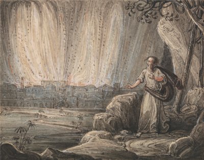 Lot flykter fra Sodoma av John Martin