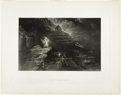 Moses bryter tabellene, fra illustrasjoner av Bibelen av John Martin