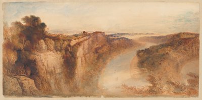 Utsikt over elven Wye, med utsikt mot Chepstow av John Martin