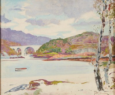 Bro over elven (olje om bord) av John Duncan