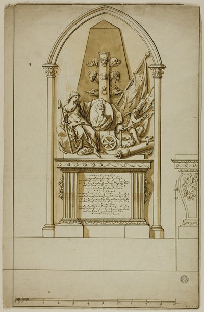 Design for et uopprettet begravelsesmonument for den første hertugen av Marlborough av John Michael Rysbrack