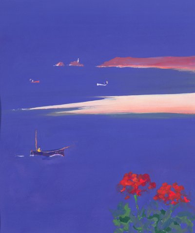 Godrevy og Blue Boat, 1999 av John Miller