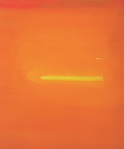 Oransje interiør med figur, 2000 av John Miller