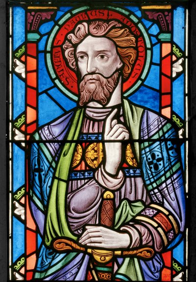 St Paul, detalj fra The Crucifixion, 1861 (farget glass) av John Millner Allen