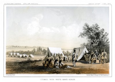 Råd med White Mans Horse, 1856. av John Mix Stanley