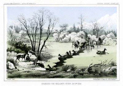 Krysser Hellgate River, 6. januar 1854 1856. av John Mix Stanley