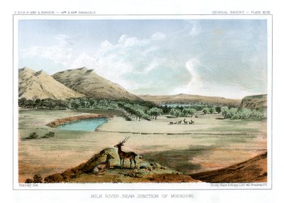 Milk River, nær Junction of Missouri, 1856. av John Mix Stanley