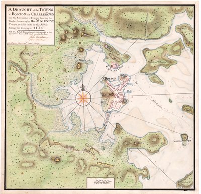 Et kart over Boston av Montresor av John Montresor