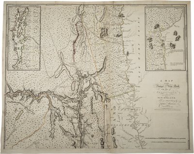 Et kart over provinsen New York med en del av Pennsylvania og New England, fra en faktisk undersøkelse av kaptein Montrésor, ingeniør, 1775, 10. juni 1775 av John Montresor