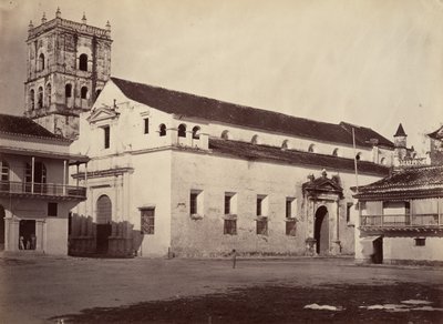 Tropisk landskap, katedralen, Cartagena, 1871. av John Moran