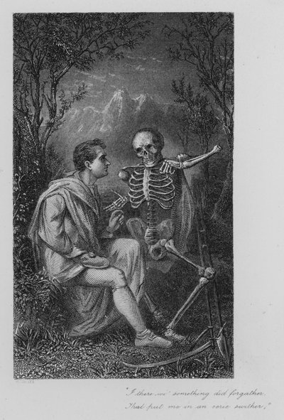 Robert Burns: Death and Dr Hornbook (gravering) av John Moyr (attr.to) Smith