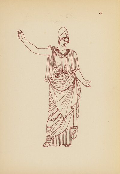 Gammel gresk kvinnekostyme (litho) av John Moyr Smith