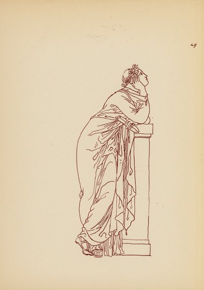 Gammel gresk kvinnekostyme (litho) av John Moyr Smith
