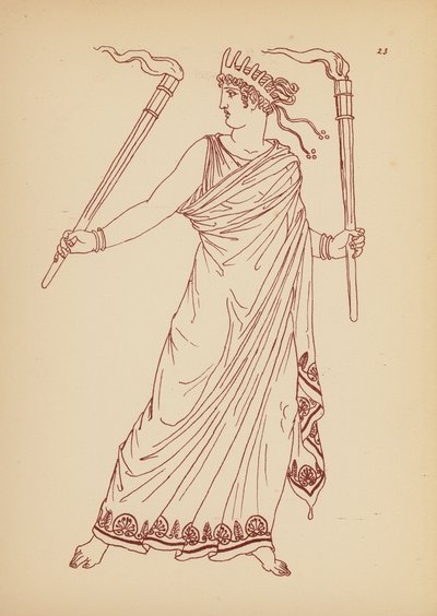 Gammel gresk kvinnekostyme (litho) av John Moyr Smith