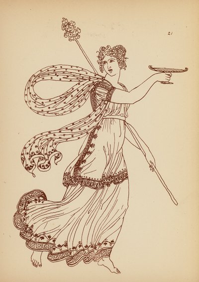 Gammel gresk kvinnedrakt (litho) av John Moyr Smith
