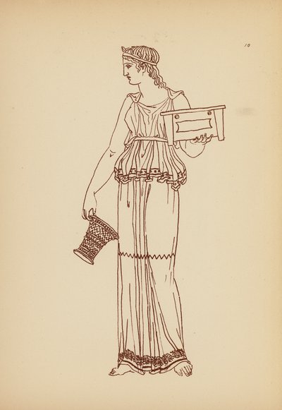 Gammel gresk kvinnedrakt (litho) av John Moyr Smith