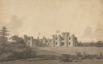 Design for Knepp Castle, Sussex: Perspective av John Nash