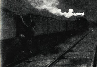 Rømning med tog, november 1899, 1945. av John Nash