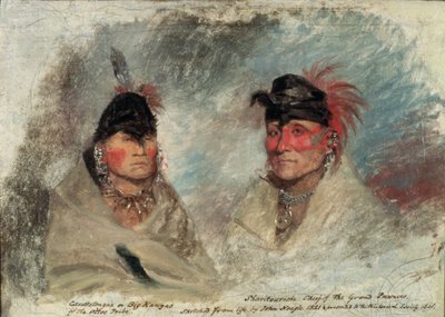 Big Kansas, eller Caussetongua, og Sharitarishe, sjef for Grand Pawnees, 1821 av John Neagle