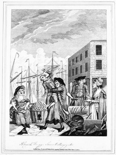 En kornisk klem i Billingsgate, 1781 av John Nixon