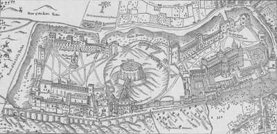 Nordens utsikt over Windsor Castle, 1607. 1895 av John Norden
