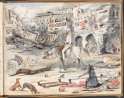 Kotah etter overfallet, en av gatebarrikadene Jeg blir kjent med Romance of War av John North Crealock