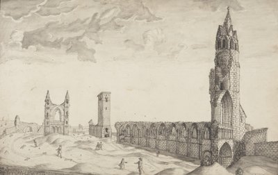St Andrews Delineated (penn og vask på papir) av John Oliphant
