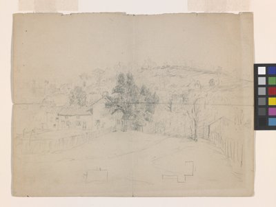 Street In Brookville (blyant på off-white papir) av John Otis Adams