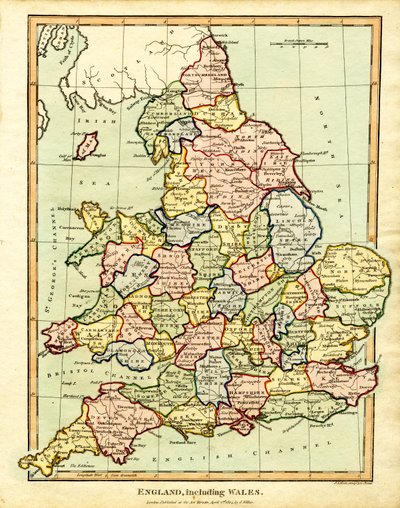 Kart over England og Wales av John Pass