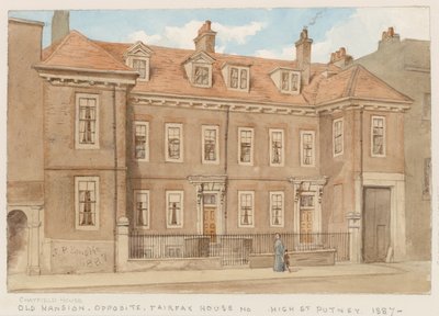 Chatfield House, rett overfor Fairfax House, High Street, Putney, 1887 av John Phillipp Emslie