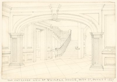 Inngangshallen til Fairfax House, High Street, Putney, London av John Phillipp Emslie