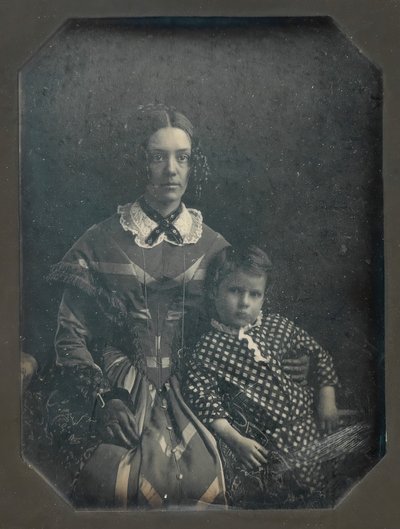 Elizabeth Bakewell James og hennes sønn, Frank B. James, ca. 1846. av John Plumbe Jr..