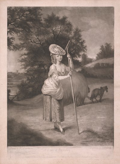 En dame ved slått av John Raphael Smith