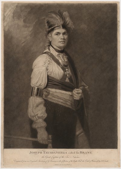 Joseph Tayadaneega kalt Brant, de seks nasjonenes store kaptein av John Raphael Smith