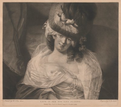 Kjærlighet i øynene hennes sitter og spiller av John Raphael Smith