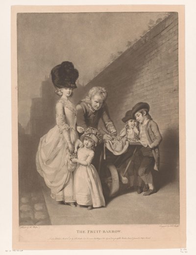 Portrett av en familie, muligens Walton-familien The Fruit Barrow (tittel på objekt) av John Raphael Smith