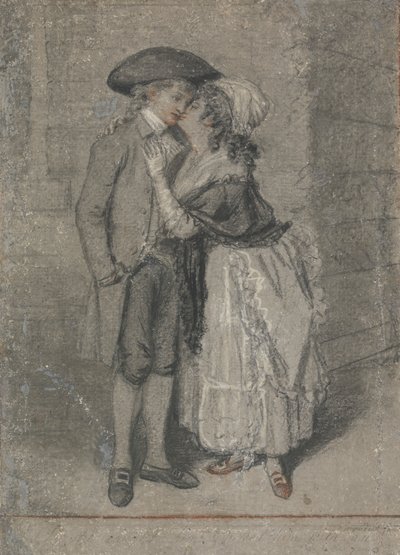 Så hun fanget ham og kysset ham (Ordspråkene, kapittel VII, vers 13) av John Raphael Smith