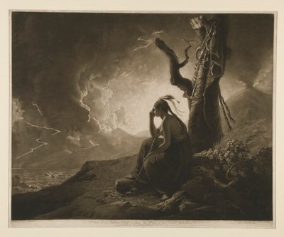 Enken til en indisk høvding som ser på armene til hennes avdøde ektemann av John Raphael Smith