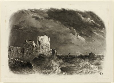 Ødelagt slott ved havet av John Rawson Walker